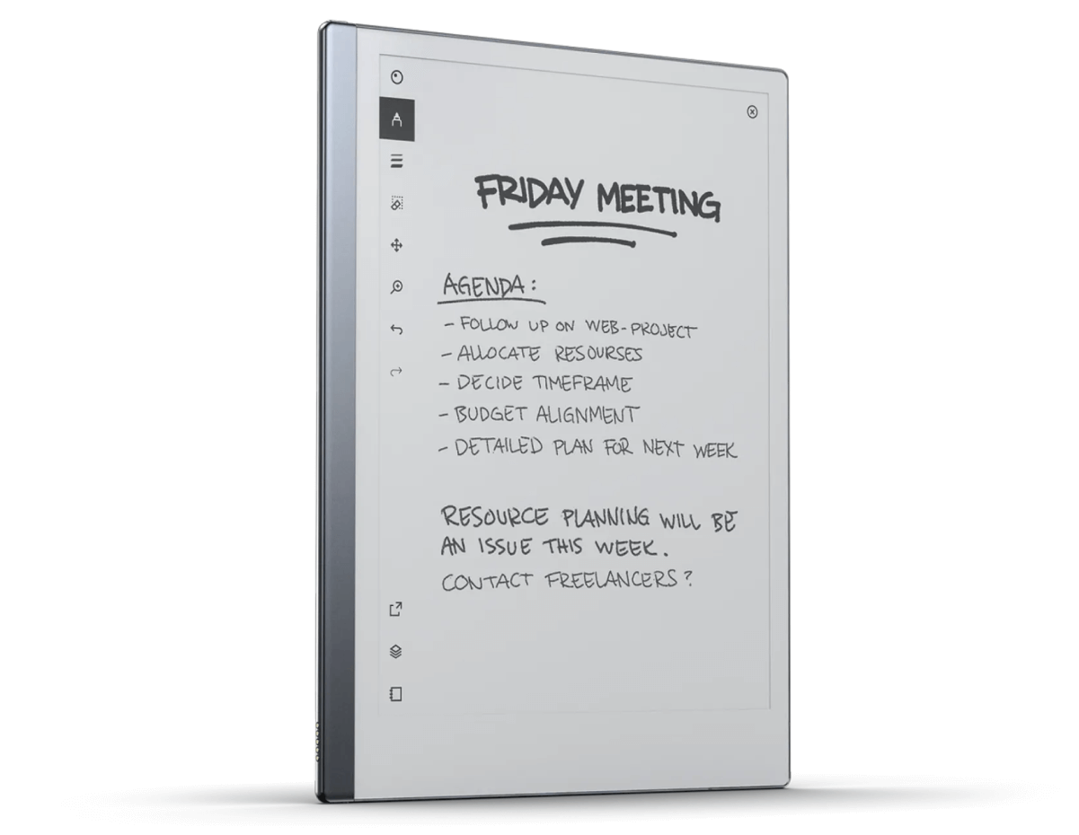 Using tablet to take notes