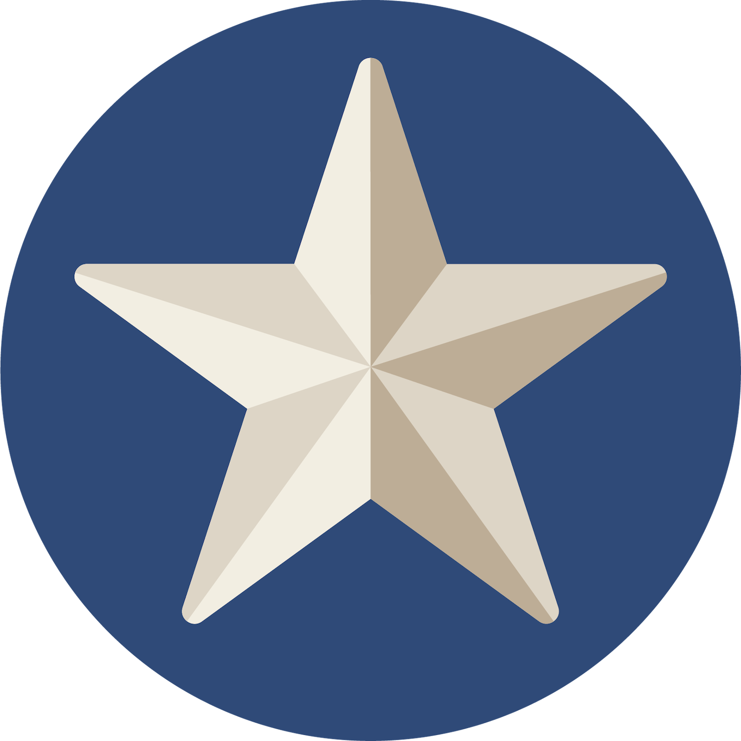 Yellow star blue circle background