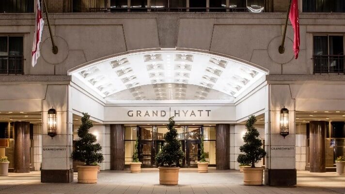 Entrance to the Grand Hyatt Washington in Washington, D.C.