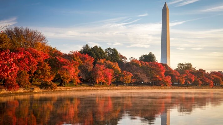 Washington Monument during the autumn season