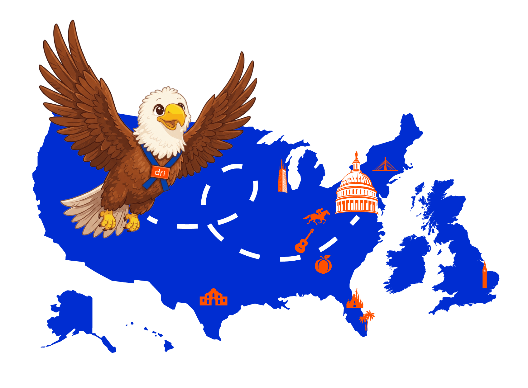 DRI Eleanor the Eagle on the Map