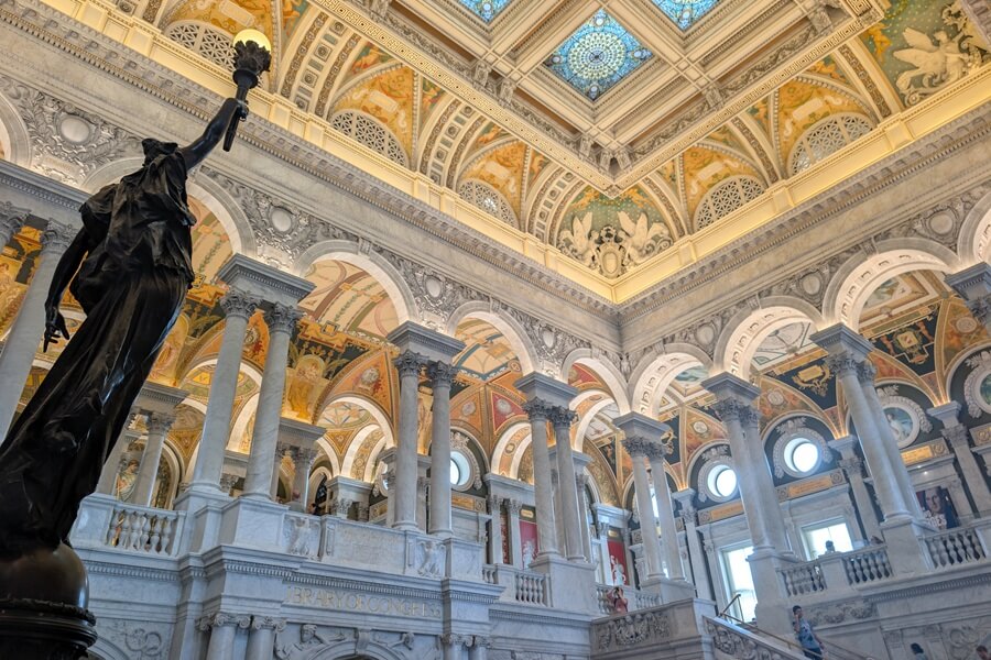 Great Hall inside the Thomas Jefferson Building of the Library of Congress
