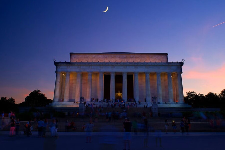 Lincoln Memorial in Washington, D.C. viewed at dusk