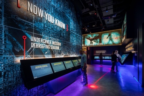 Undercover Mission Debriefing Station section at the International Spy Museum