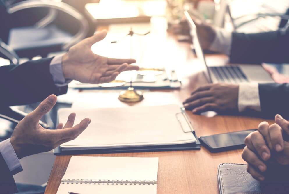 Hand movement in conference room