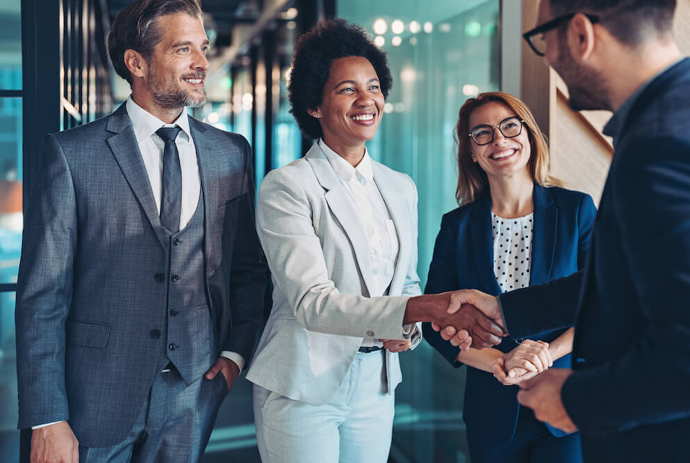 Making a deal at an office meeting