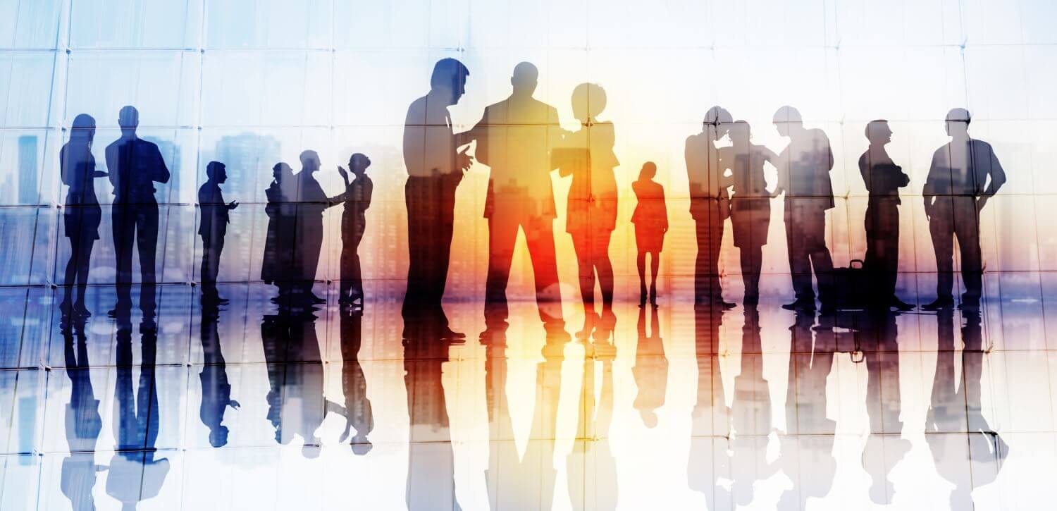 Substantive Law Committee Engagement Subcommittee banner Silhouette group of people gathering