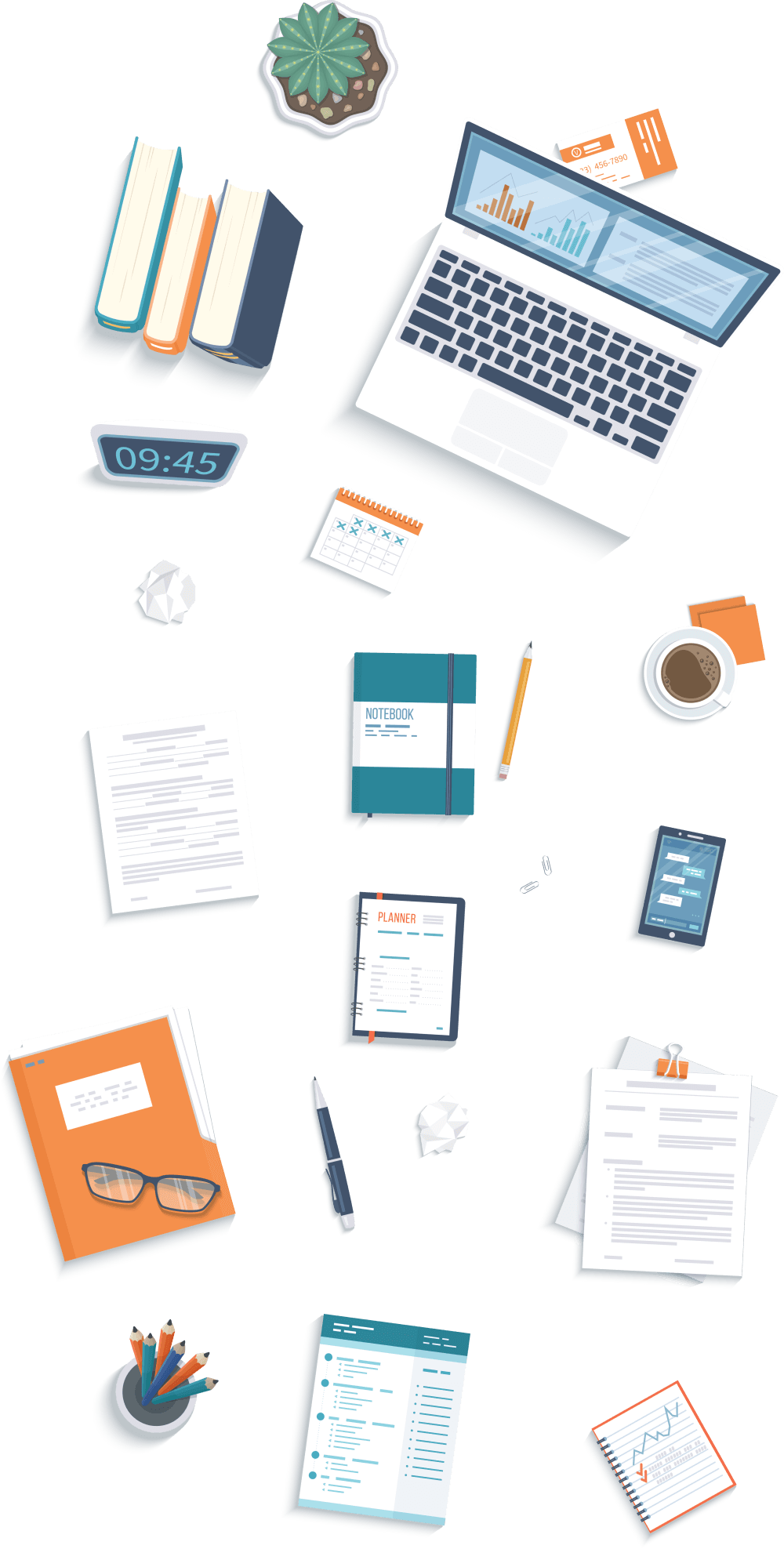 Books Pen Notepad Laptop Work