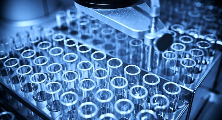 Tube racks in laboratory