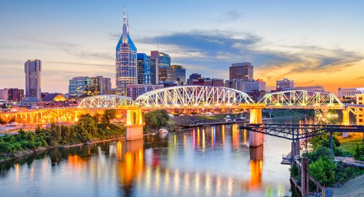 Nashville skyline sunset
