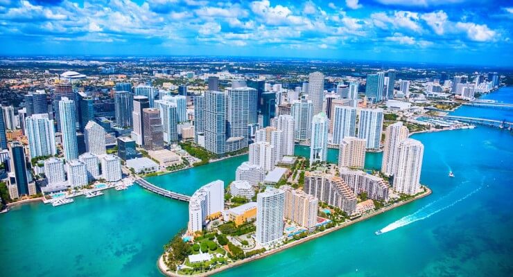 Aerial View of downtown Miami