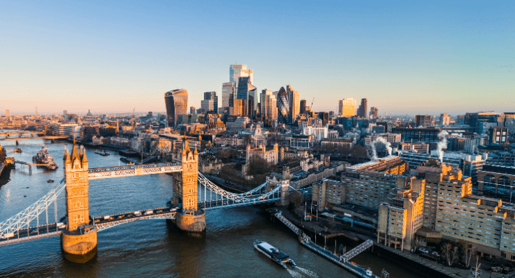 London skyline of Westminster Bridge