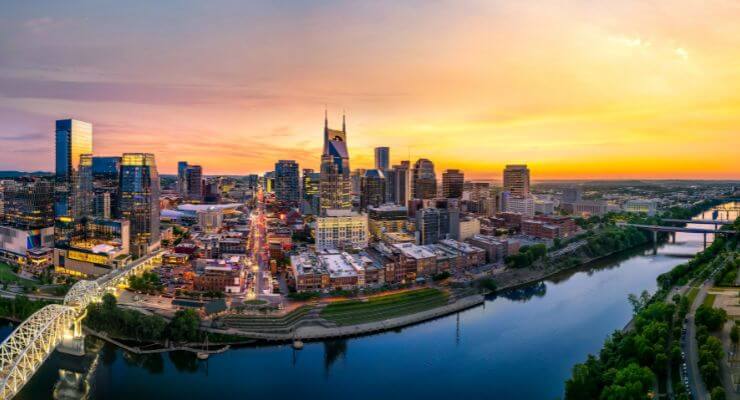 Nashville skyline sunrise