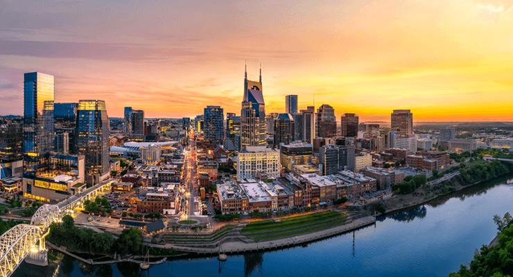 Nashville skyline sunrise