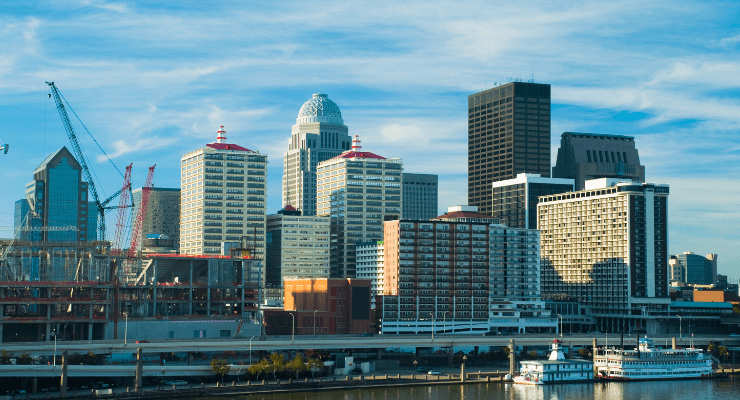 Downtown Louisville skyline afternoon