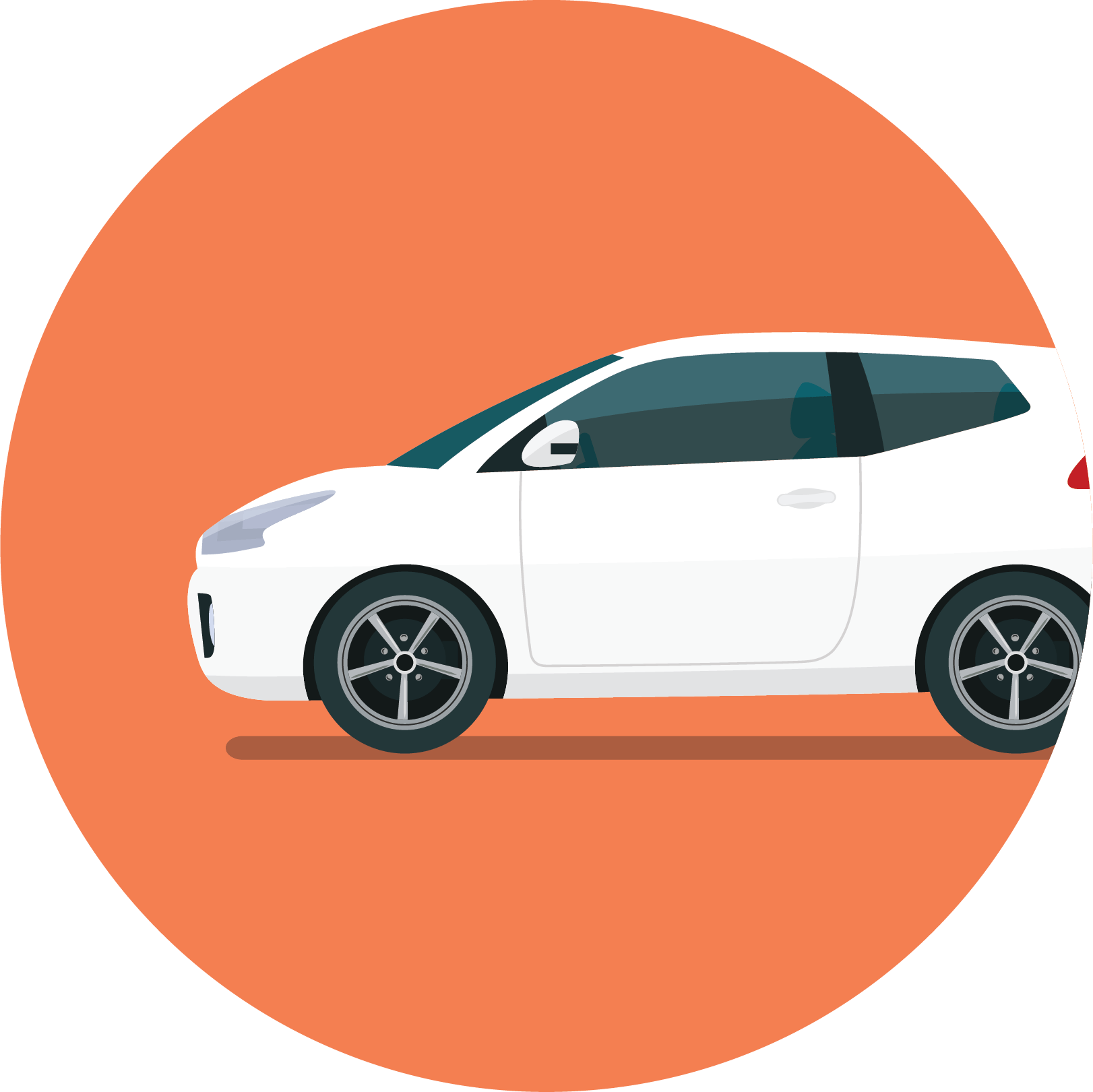 White hatchback car icon