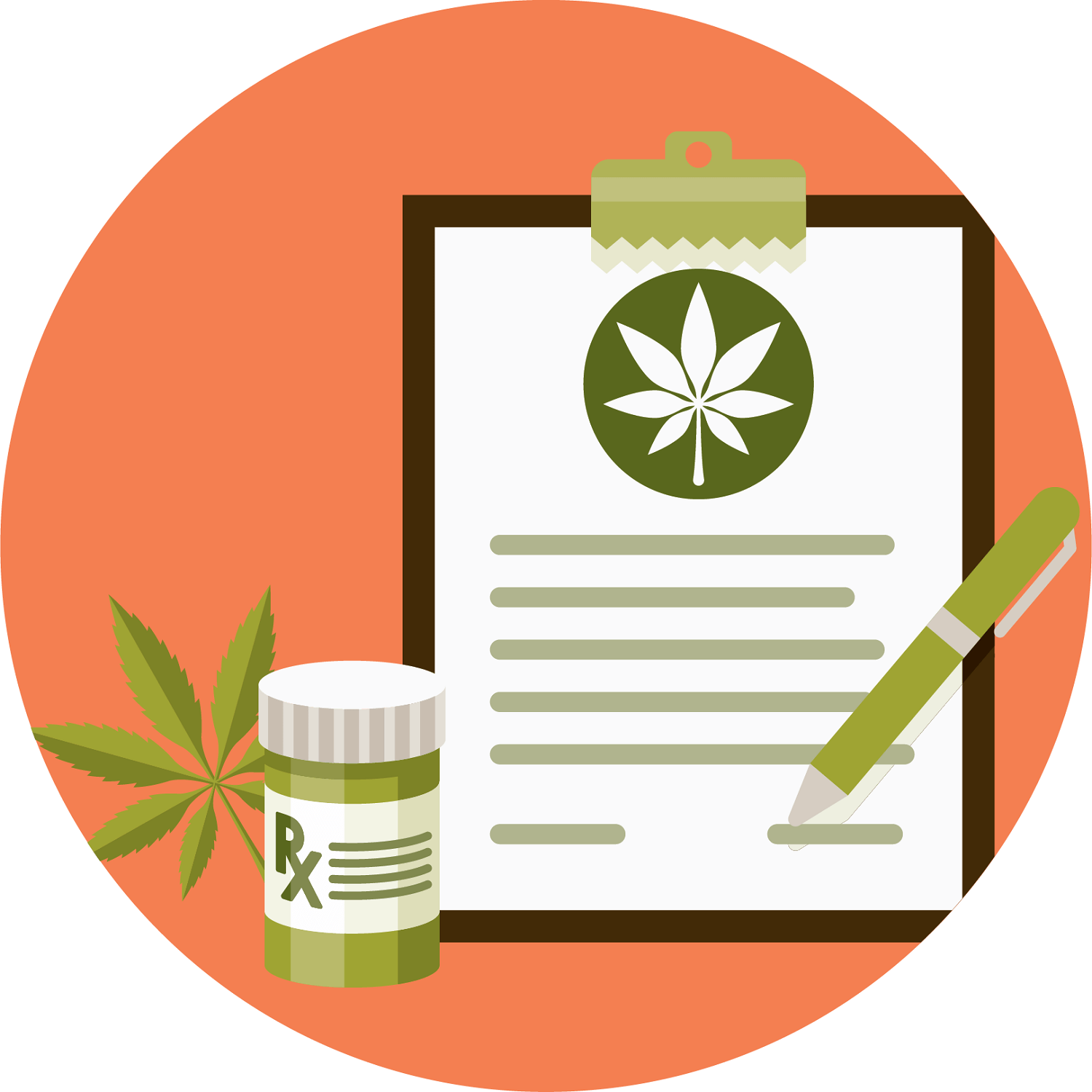 Marijuana Pill, Clipboard with Cannabis icon, Cannabis plant