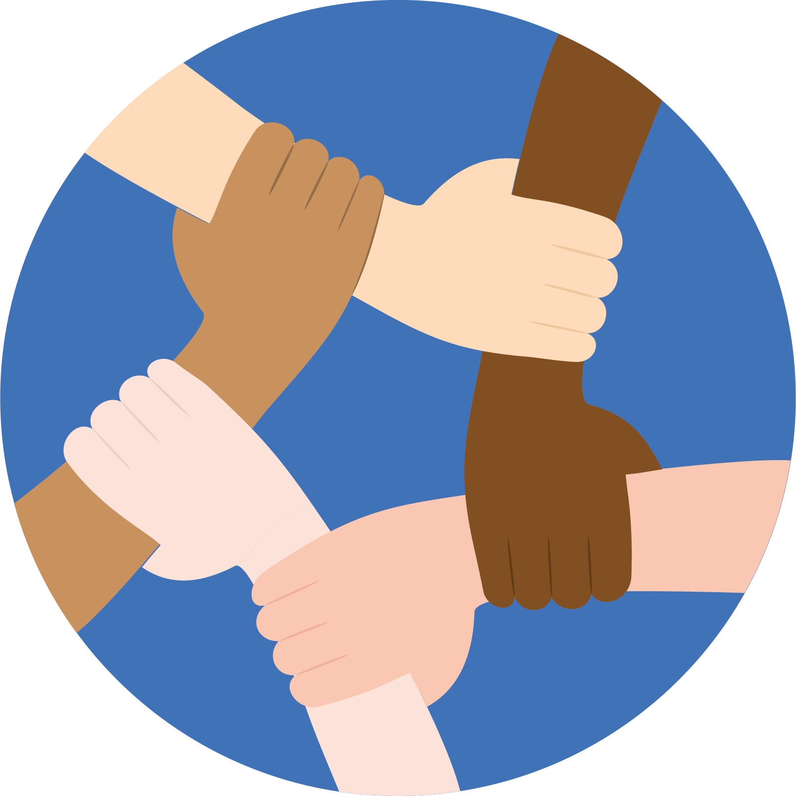 Diversity holding hands icon