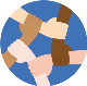 Diversity holding hands icon