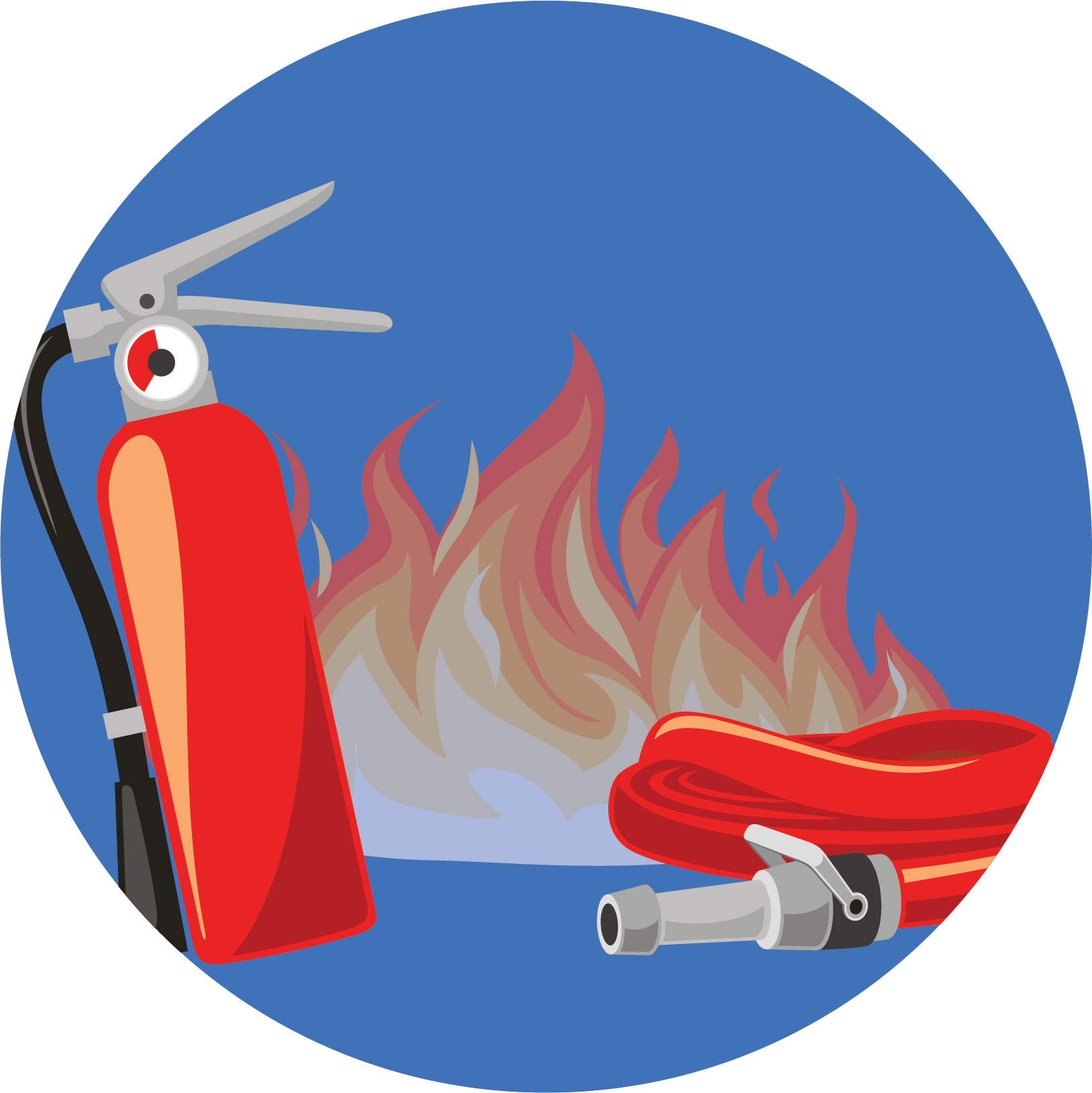 Fire extinguisher fire hose icon
